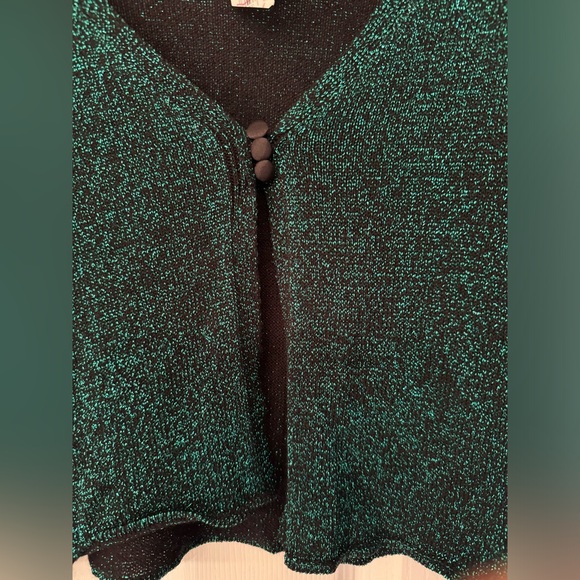 Free People Green EMMALINE METALLIC CARDIGAN IN ALPINE COMBO Women’s Size XS - Picture 7 of 12
